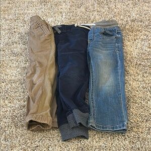 Children's Pants Trio - Tan, Navy, Blue